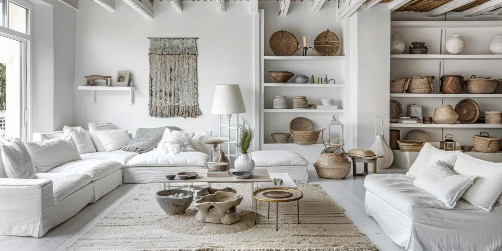 Exemple d'intérieur style scandinave de couleur blanc